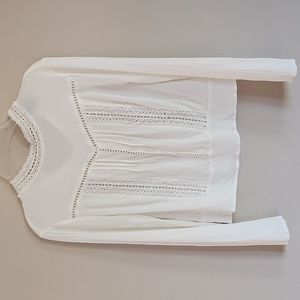 Express white long sleeve blouse with collar